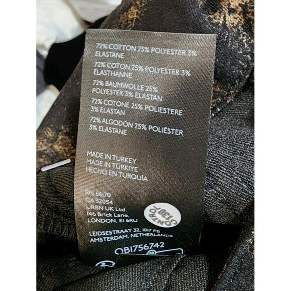 FREE PEOPLE JAYDE PRINTED METALLIC FLARE Pants JEANS Size 26 NWT - Picture 6 of 6